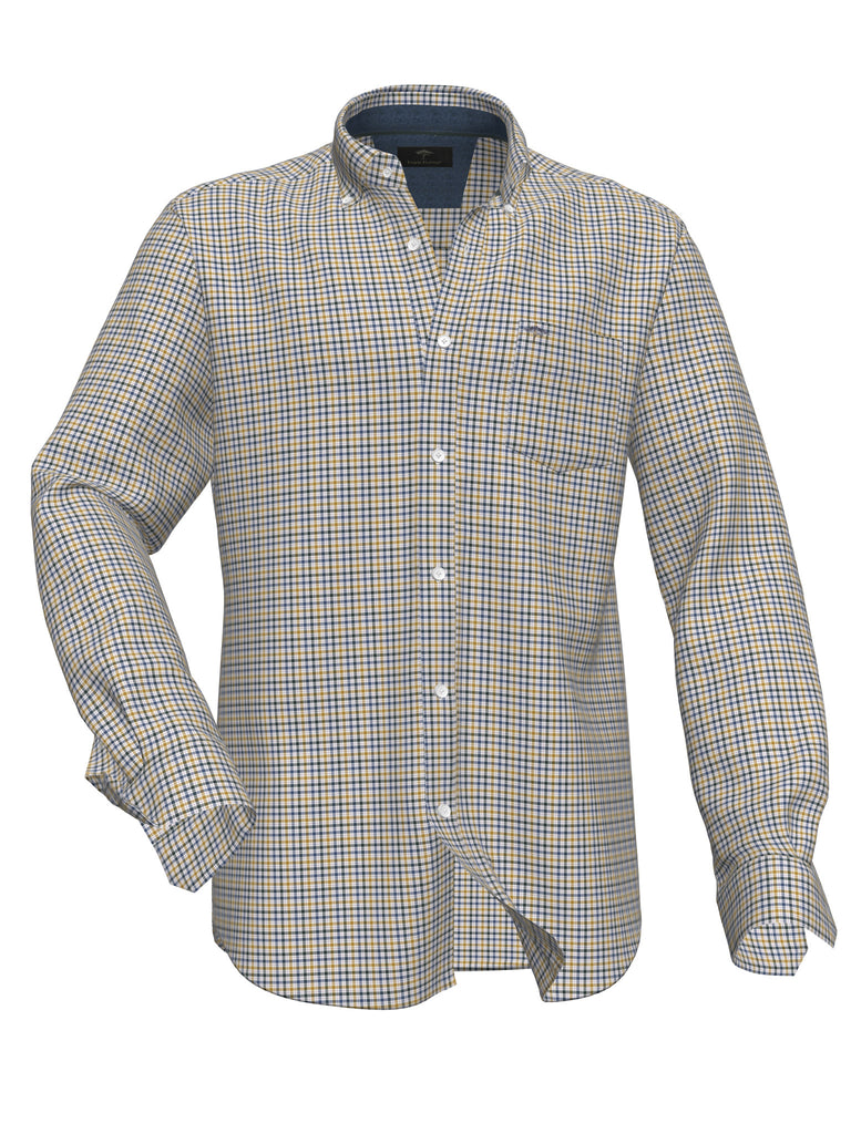 Fynch-Hatton long sleeve button down cotton check shirt