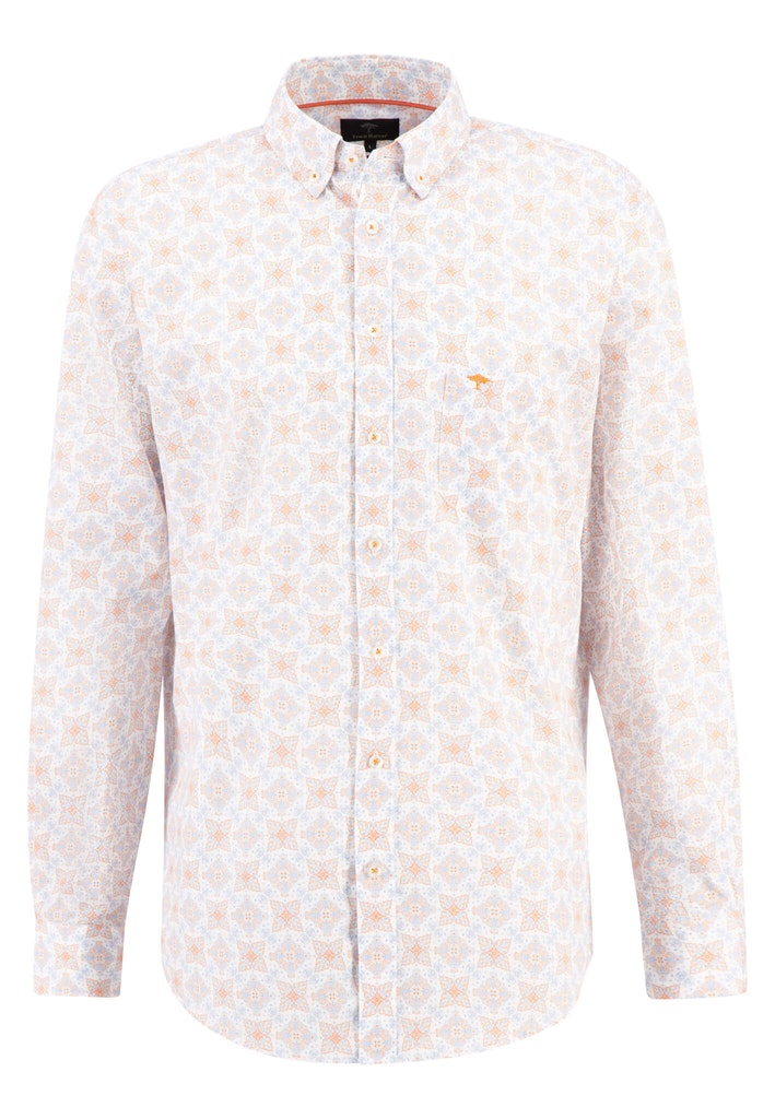 Fynch Hatton button down collar long sleeved printed casual shirt