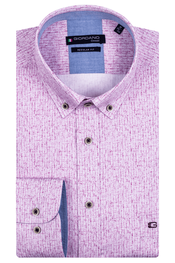 Giordano regular fit b/down pink short sleeved shirt